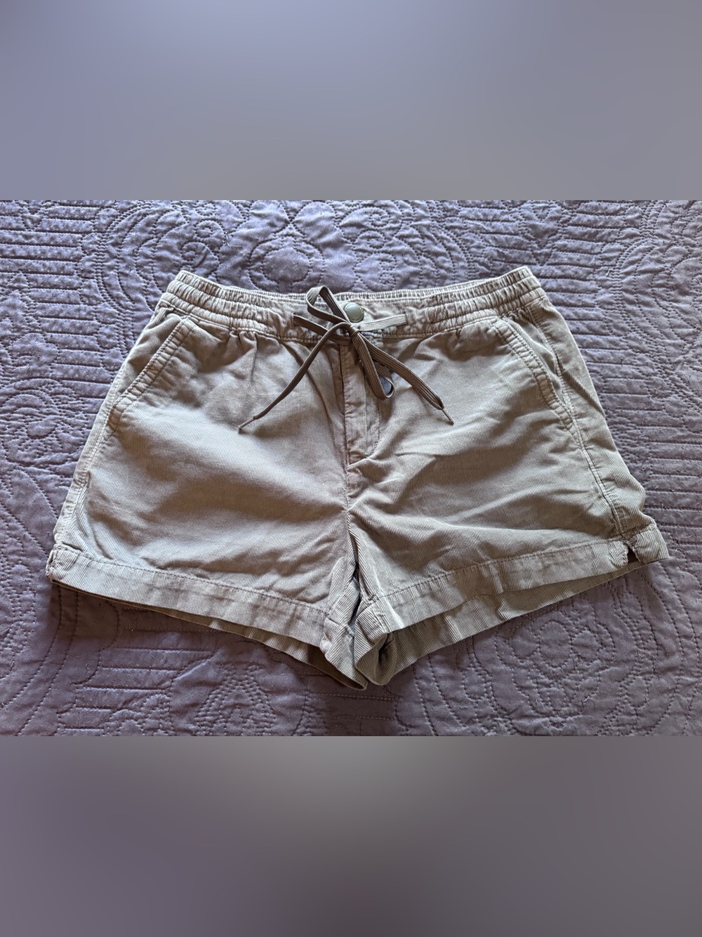 American Eagle Outfitters Tan Elastic Waist Drawstring Shorts